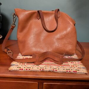 Madewell Transport Satchel in English Saddle